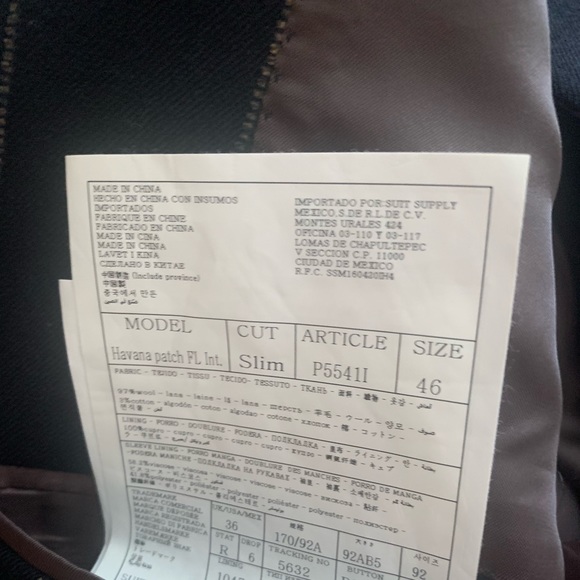 suitsupply 36r havana 3 piece gold pinstripe - Picture 7 of 7